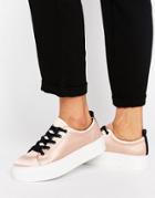 Kg Ginny Flatform Satin Sneaker - Beige