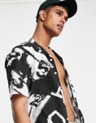 Only & Sons Short Sleeve Camp Collar Texture Shirt In Black Print - Part Of A Set