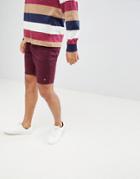 Farah Hawk Chino Twill Shorts In Burgundy - Red