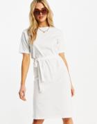 Vero Moda Aware Organic Cotton T-shirt Midi Dress With Belted Waist In White