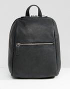 New Look Mini Leather Backpack - Black