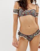 Montce Ruffle Uno Brazilian Bikini Bottom In Floral Multi - Multi