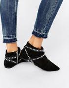 Asos Anna Wrap Around Strap Pointed Ankle Boots - Black