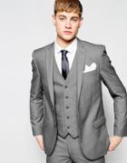 New Look Slim Fit Suit Jacket In Gray - Gray