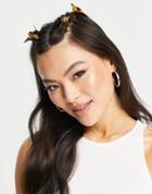 My Accessories London Mini Butterfly Hair Clip Multipack In Tortoiseshell-brown