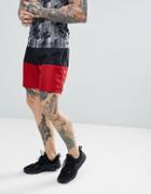 New Look Sport Two Tone Shorts In Red - Red