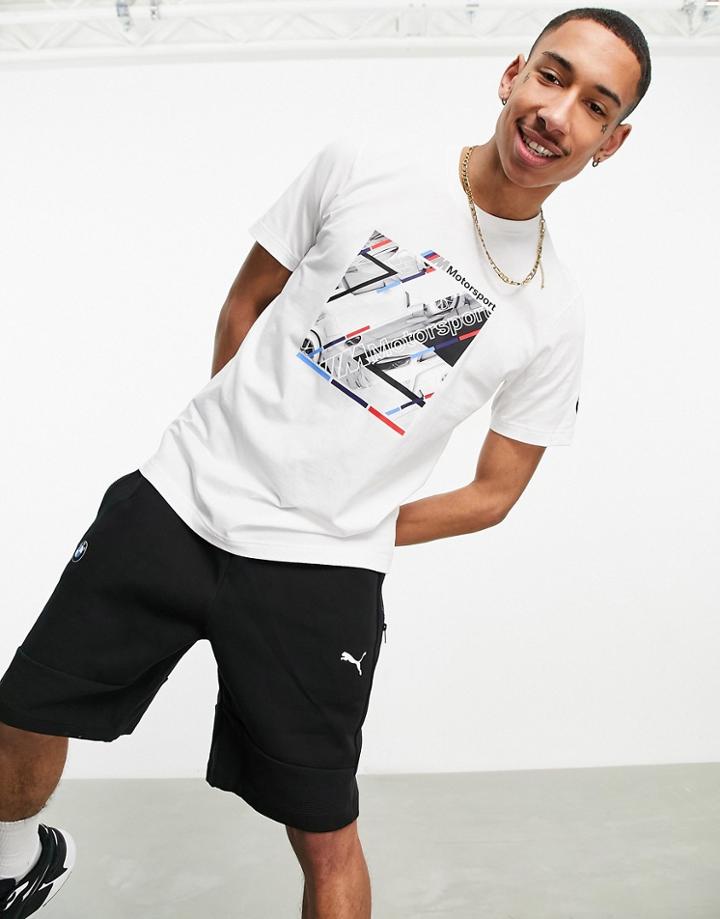 Puma Bmw Large Graphic T-shirt In White