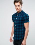 Another Influence Check Shirt With Short Sleeves - Navy
