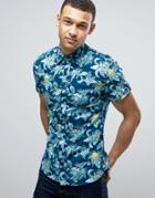 Blend Tropical Shirt Short Sleeve - Navy