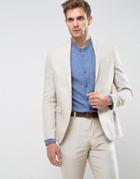 Jack & Jones Premium Slim Suit Jacket In Linen - Tan
