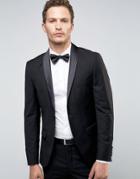 Selected Homme Super Skinny Tuxedo Suit Jacket - Black