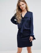 Vero Moda Pussy Bow 2-in-1 Dress - Navy
