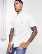Polo Ralph Lauren Short Sleeve Pique Shirt Slim Fit Player Logo In White Exclusive To Asos