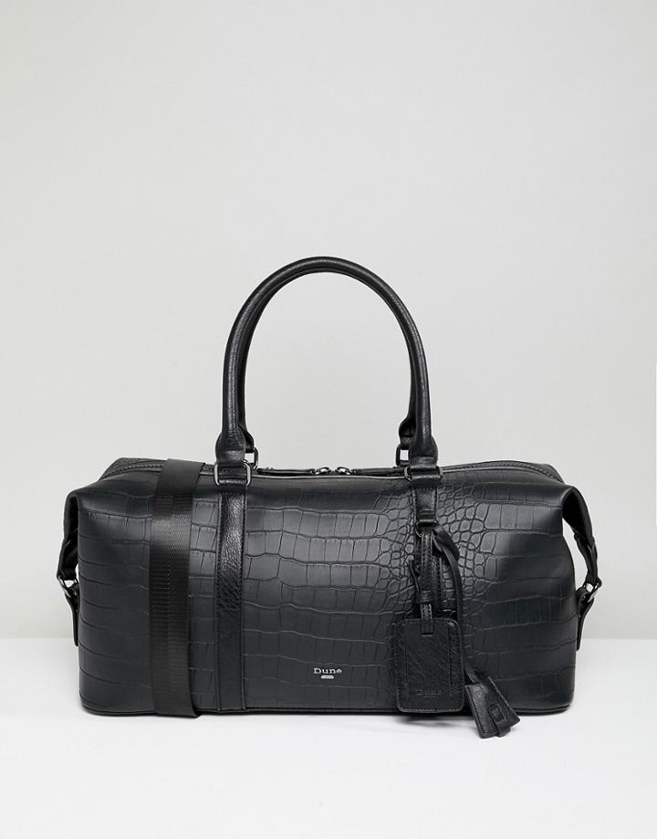 Dune Cullen Faux Croc Carryall In Black - Black