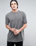 Asos Oversized Knitted T-shirt In Gray Twist - Gray