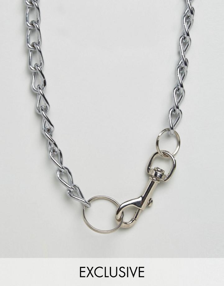 Reclaimed Vintage Chunky Chain Necklace - Silver