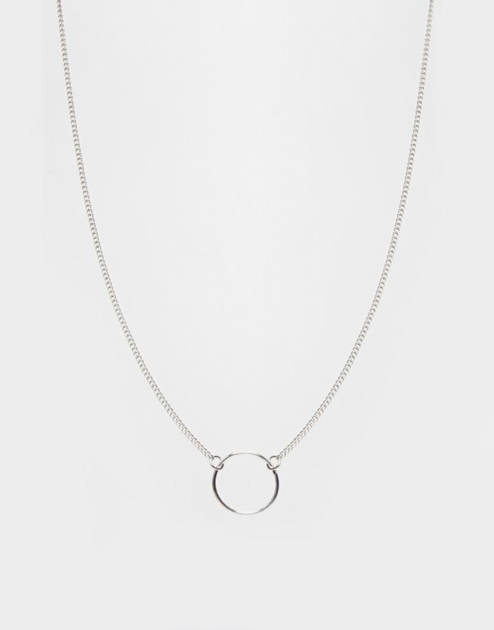 Pieces Jalie Circle Ditsy Necklace - Silver