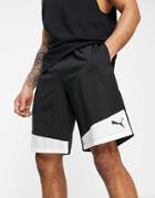 Puma Training Favorite Woven 10 Inch Shorts In Black And White