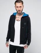 Boss By Hugo Boss Zip Thru Hoodie In Regular Fit Black - Black