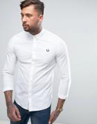 Fred Perry Slim Shirt Concealed Placket In White - White