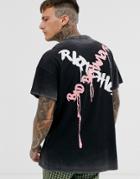 Liquor N Poker Oversized T-shirt With Back Print In Black - Black