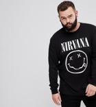 Asos Plus Nirvana Long Sleeve T-shirt - Black