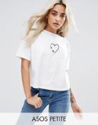 Asos Petite T-shirt With Arrow Tattoo Print - White