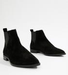 Asos Design Atom Suede Chelsea Boots - Black