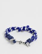 Icon Brand Anchor Bracelet In Blue Cord