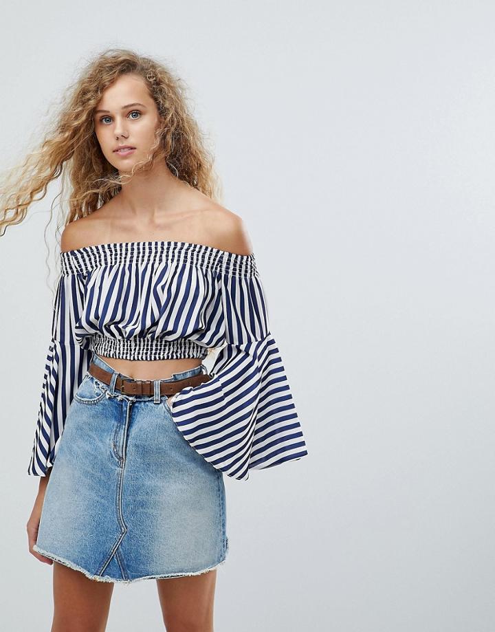 Love Stripe Bardot Top - Multi