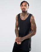 New Look Tank With Mesh Sides In Black - Black
