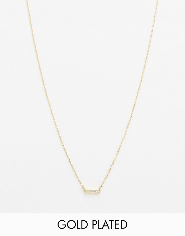 Orelia Crystal Bar Chain Necklace - Pale Gold