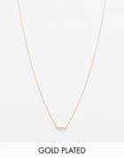 Orelia Crystal Bar Chain Necklace - Pale Gold