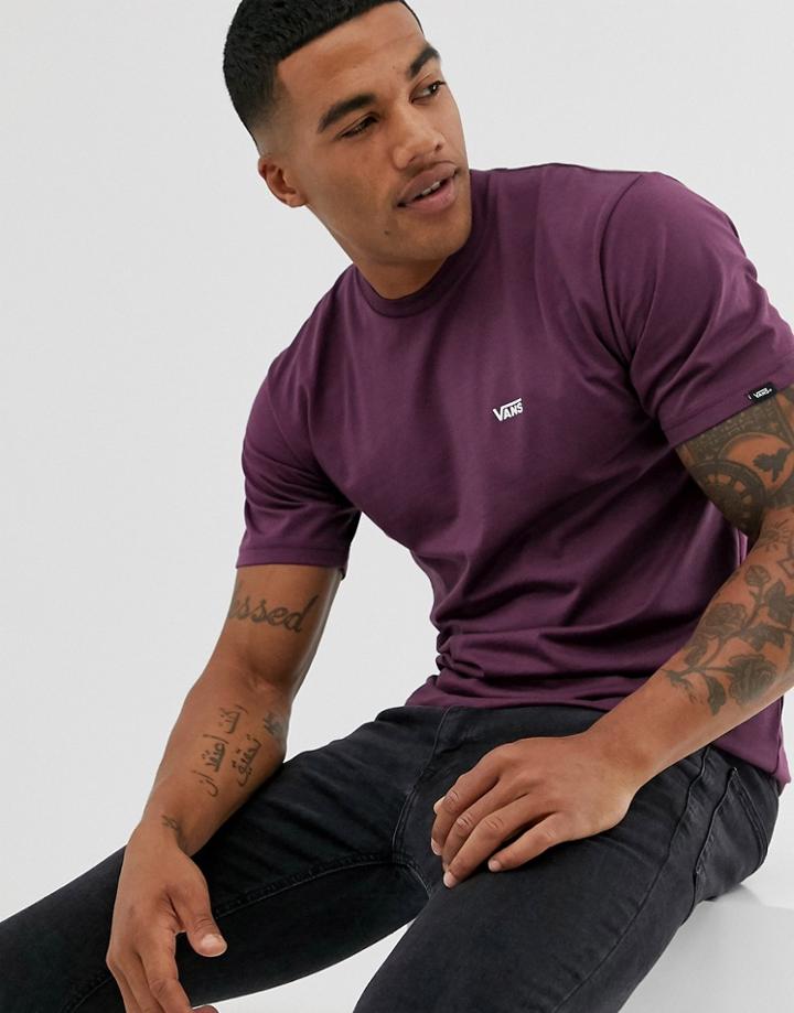 Vans Small Logo T-shirt In Burgundy-red