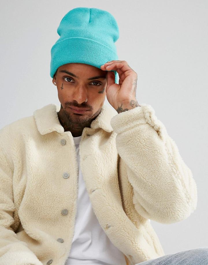 Asos Beanie In Aqua - Green