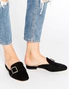 London Rebel Buckle Mule Shoe - Black