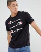 Champion T-shirt With Repeat Logo In Black - Black