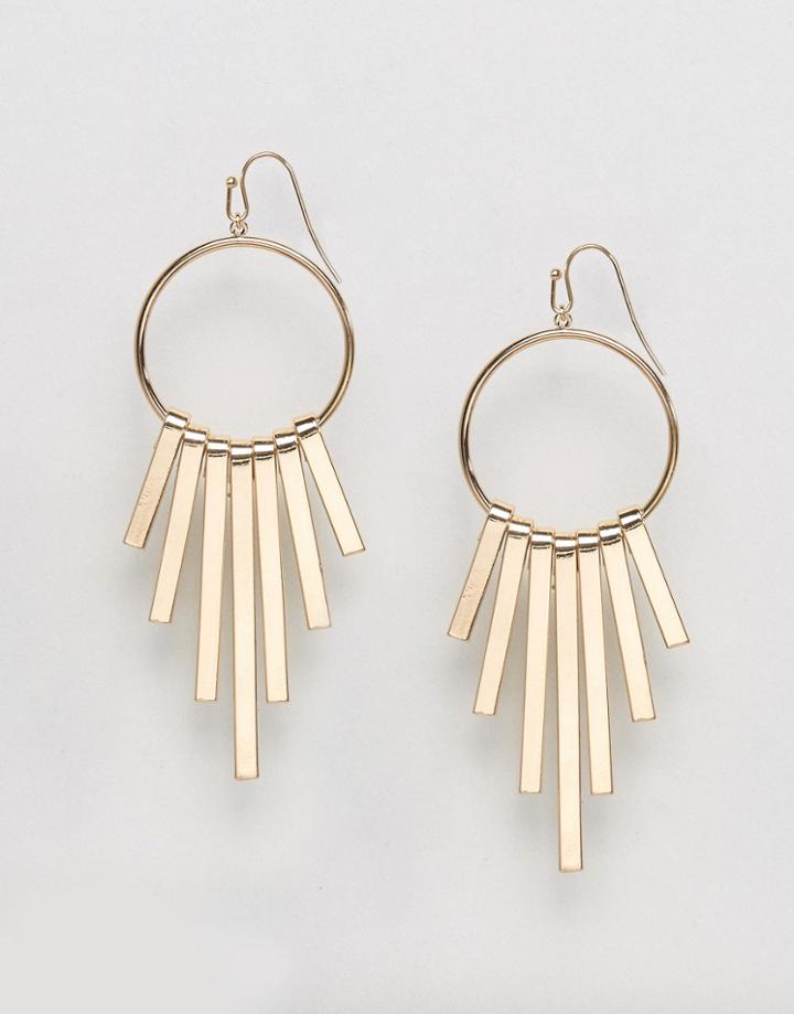 Ashiana Fan Drop Statement Earrings - Gold
