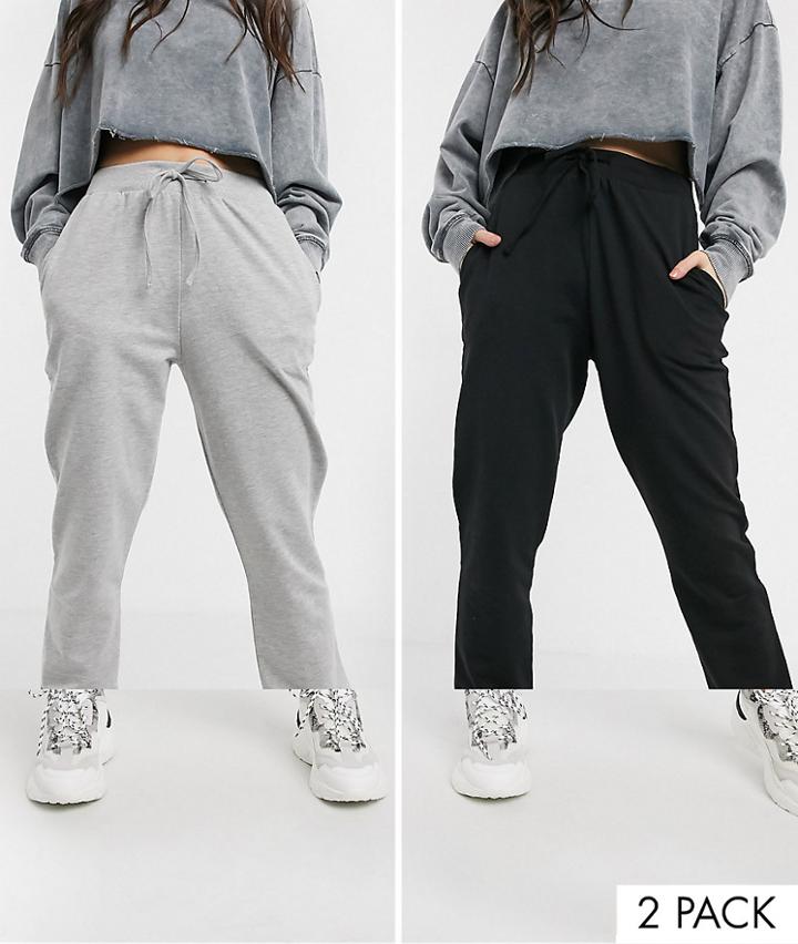 Asos Design Basic Sweatpants With Tie 2 Pack Save-multi