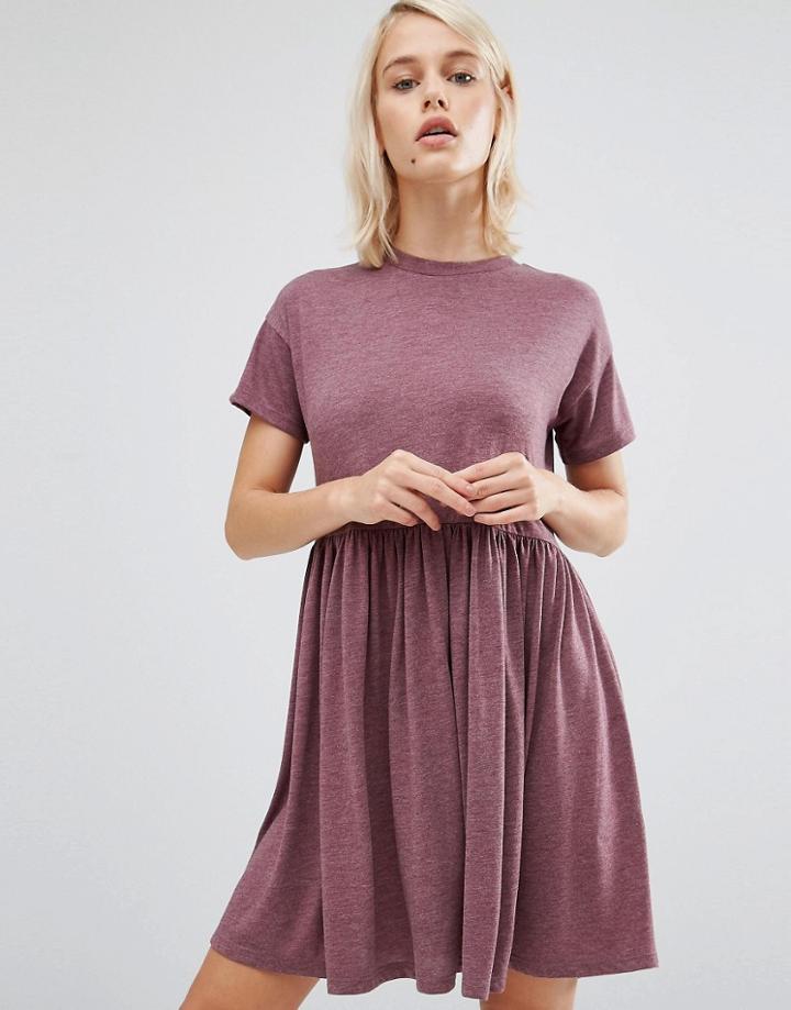 Asos Smock Mini Dress With Crew Neck - Multi