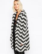 Selected Nommia Coat In Monochrome - Black