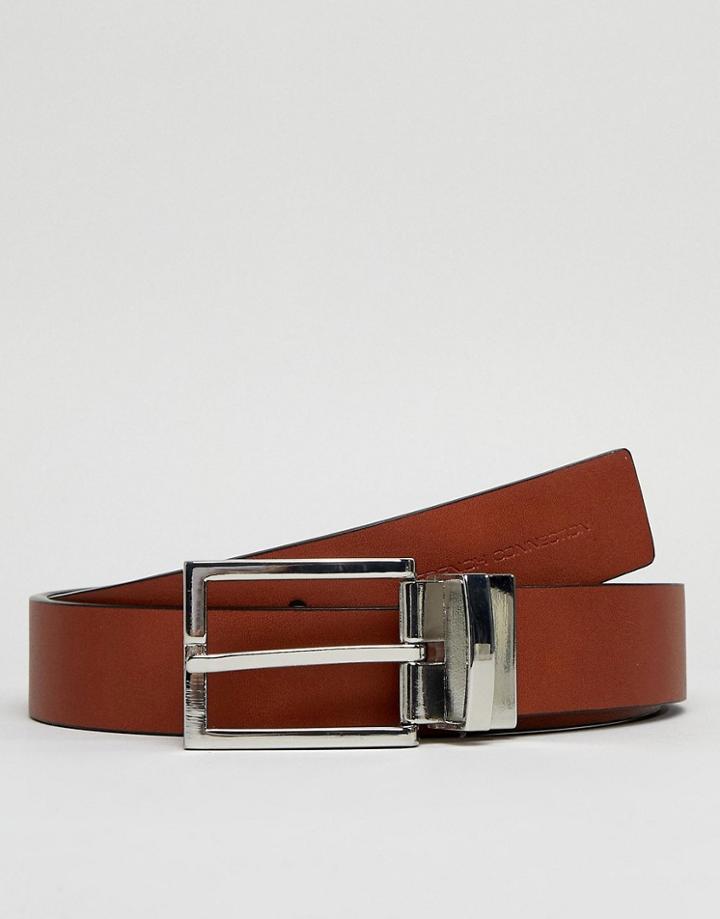 French Connection Leather Belt-brown