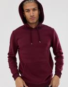 Asos Design Hoodie In Burgundy