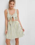 Asos Striped Sundress With Bow And Cut Out Detail - Multi