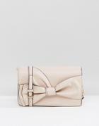 Aldo Blush Bow Clutch With Crossbody Strap - Pink