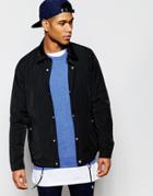 Asos Coach Jacket With Contrast Lining In Black - Black