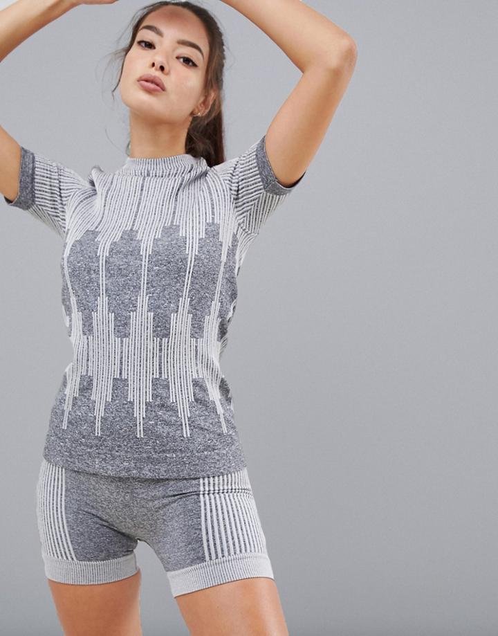 Asos 4505 Seamless Rib Texture T-shirt-multi