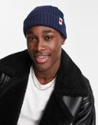 Jack & Jones Fisherman Beanie With Tab In Navy