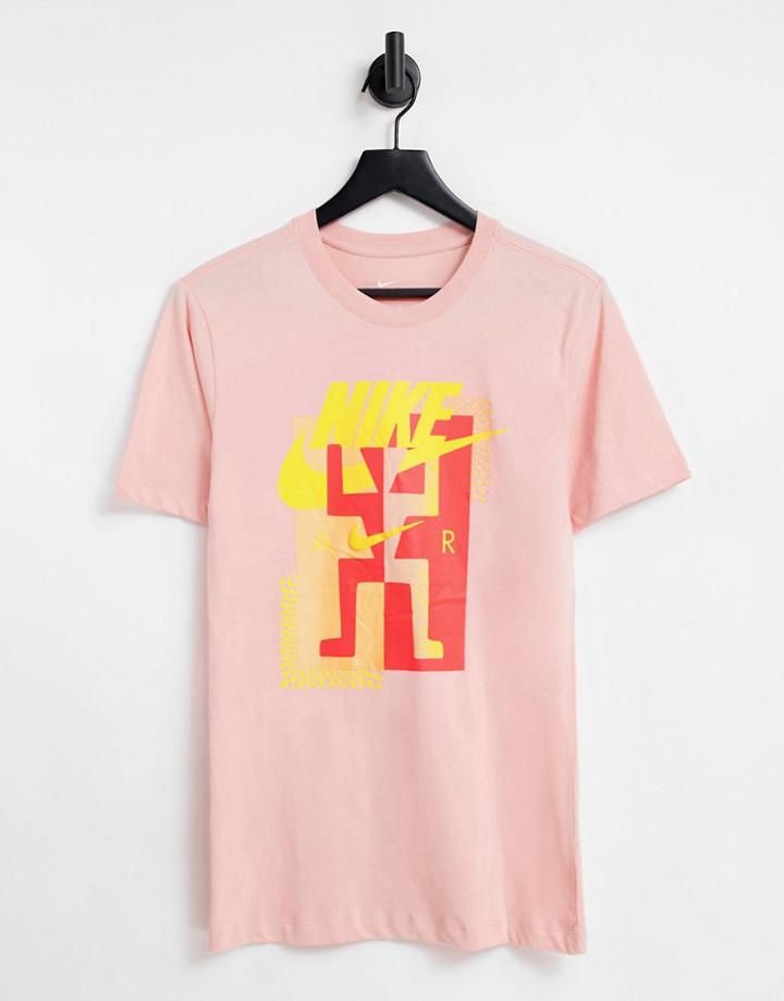 Nike Festival Futura Man Graphic Boyfriend T-shirt In Pink