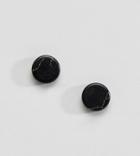 Asos Design Stone Look Plug Earrings In Black - Black